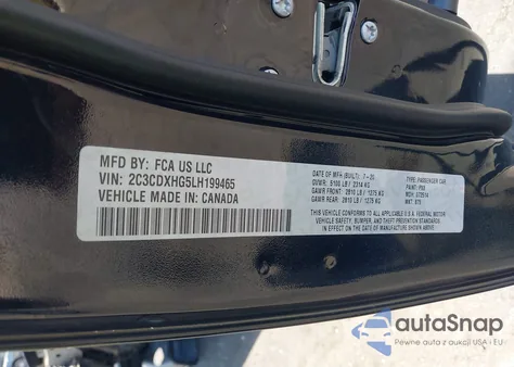 2020 Dodge Charger Gt Rwd from USA, damaged, VIN 2C3CDXHG5LH199465